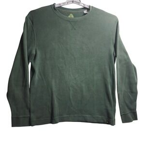 Nike ACG Fit Dry Waffle Knit Long Sleeve Olive Green‎ Athletic Shirt L